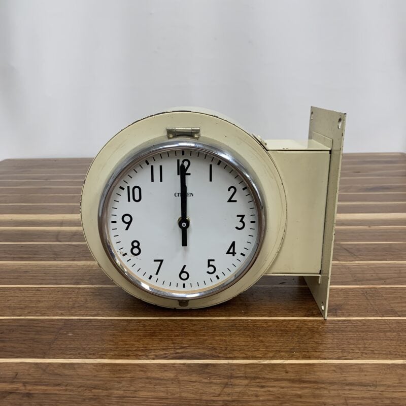 Stainless Steel Double-Sided Beige Citizens Clock