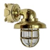 Nautical Brass Wall Sconce Bulkhead Light Brass Copper or No Cover White Brass