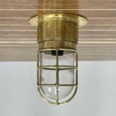 Nautical Ceiling Light With Clear Globe, Smooth Base