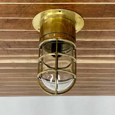 Nautical Ceiling Lights With Clear Globes, Smooth Base - Set Of Two (2)