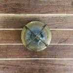 top: Nautical Two Tone Ribbed Ceiling Light, Aluminum and Brass