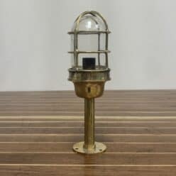 Polished Brass Reclaimed Ceiling Light - Clear Globe-standing