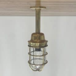 Polished Brass Reclaimed Ceiling Light - Clear Globe-another hanging photo