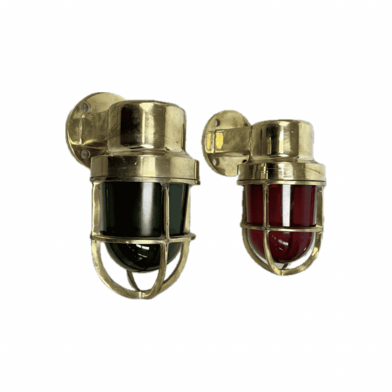 Small Brass Navigation Wall Lights - Port and Starboard