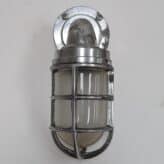 Vintage Aluminum Nautical Bulkhead Light With Junction Box (Frosted Globe)