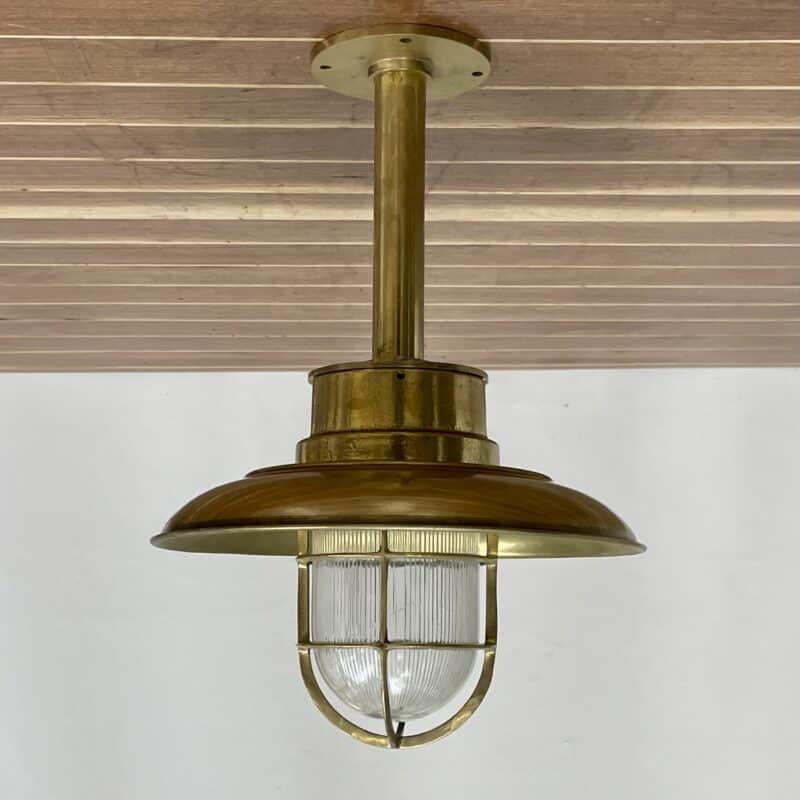 Vintage Brass Clear Globe Pendant Light