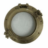Vintage Brass Salvaged Porthole - 15.25 3-24 - white
