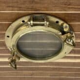Top View: White background - Vintage Brass Salvaged Porthole – 15.25″ 11A