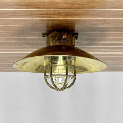 Vintage Brass WISKA Ceiling Light With 14 Rain cap