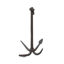 Vintage Grapnel Anchor with Flared Tine and Handle - White Background
