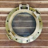 Vintage Red and Yellow Brass Porthole - Salvaged - 15.25 RB