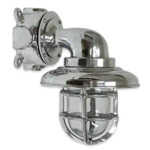 Nautical wall light aluminum with rain cap