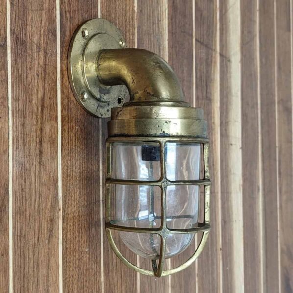 Antique Brass Bulkhead Light - No Junction Box 02