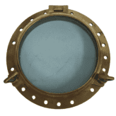 Authentic Ship Salvaged 19 Inch Brass Porthole Window