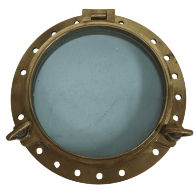 Authentic Ship Salvaged 19 Inch Brass Porthole Window