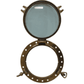 Authentic Salvaged Weathered Brass Porthole Large Open