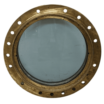 Authentic Salvaged Weathered Brass Porthole Large Back Side