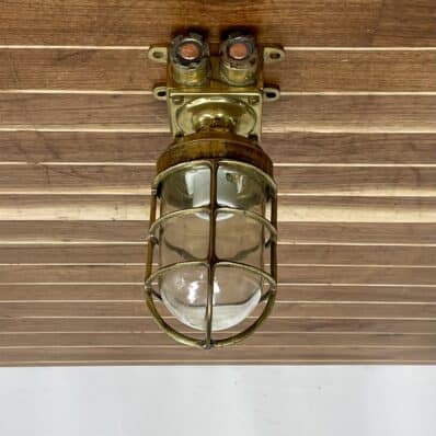 Brass Semi-Flush Mount Ceiling Light with Junction Box