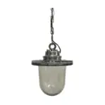 White Background: Chain Hung Industrial Aluminum Pendant Light