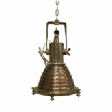 Copper and Brass Nautical Pendant Light-white background