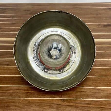 Hooded Chain Hung Industrial Aluminum Pendant Light (8) Bottom View