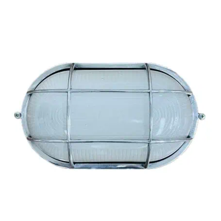 white backgroung: Large Oblong Aluminum Art Deco Ship Light