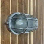 Large Oblong Aluminum Deco Ship Light-another wall view