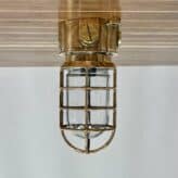 Oceanic Brass Nautical Caged Ceiling Light