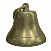 Salvaged Solid Brass Bell With Thick Roping-white background