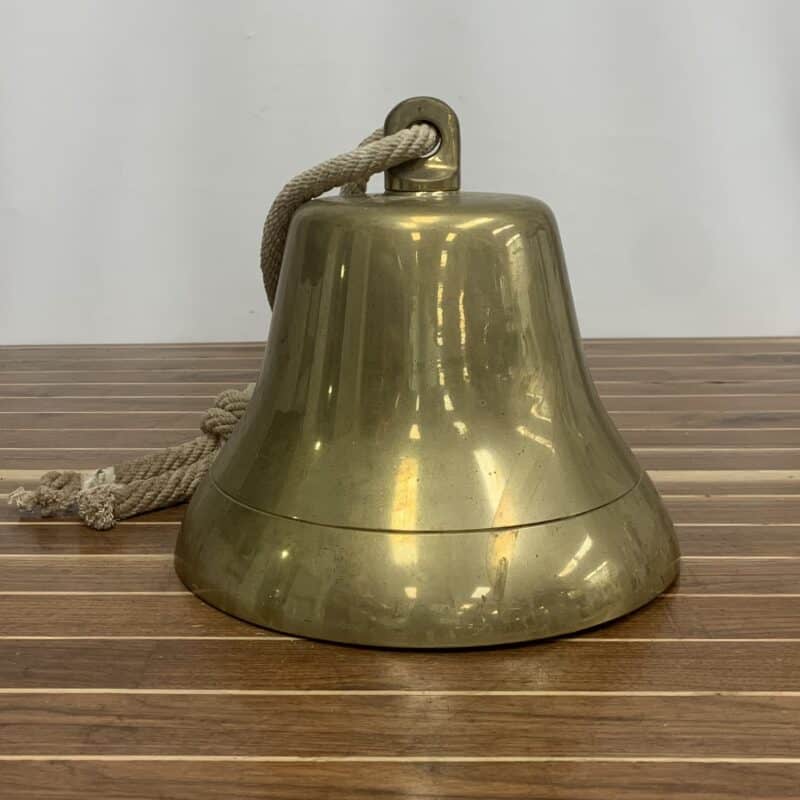 Salvaged Solid Brass Bell With Thick Roping-sitting