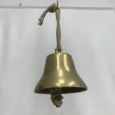 Salvaged Solid Brass Bell With Thick Roping-hanging