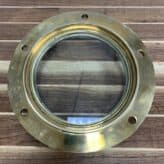 Small Brass Ships Porthole With Two Dogs-back side