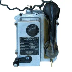 Salvaged Sound Powered Telephone - Type 76 with Upside-Down Mount