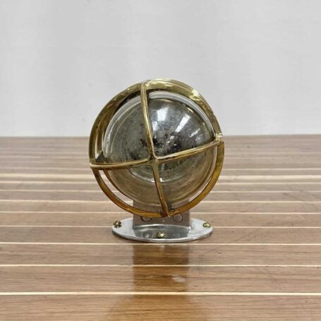 Vintage Aluminum and Brass Dock Light (5) Bottom View