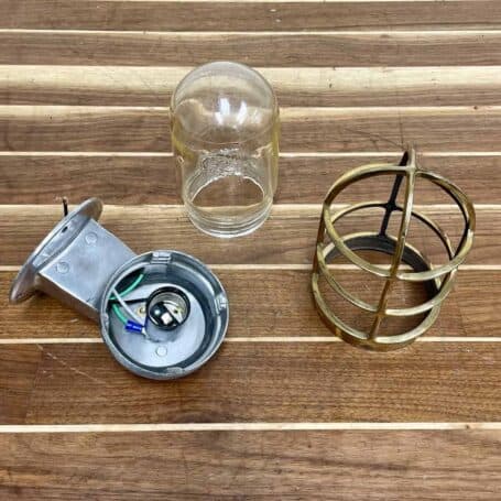 Vintage Aluminum and Brass Dock Light (7) Wiring View