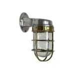 White Background: Vintage Aluminum and Brass Dock Light