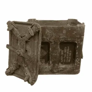 Vintage Ammunition Metal Box-white background