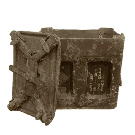 Vintage Ammunition Metal Box-white background