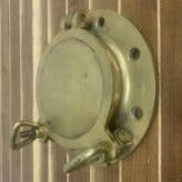 Vintage Brass Two-Dog Ships Porthole With Cover-10.34 Inch-on the wall