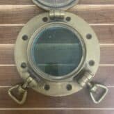 Vintage Brass Two-Dog Ships Porthole With Cover-10.34 Inch-closer look open