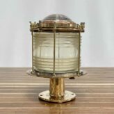side view: Vintage Concentric Circle Brass Masthead Piling Light