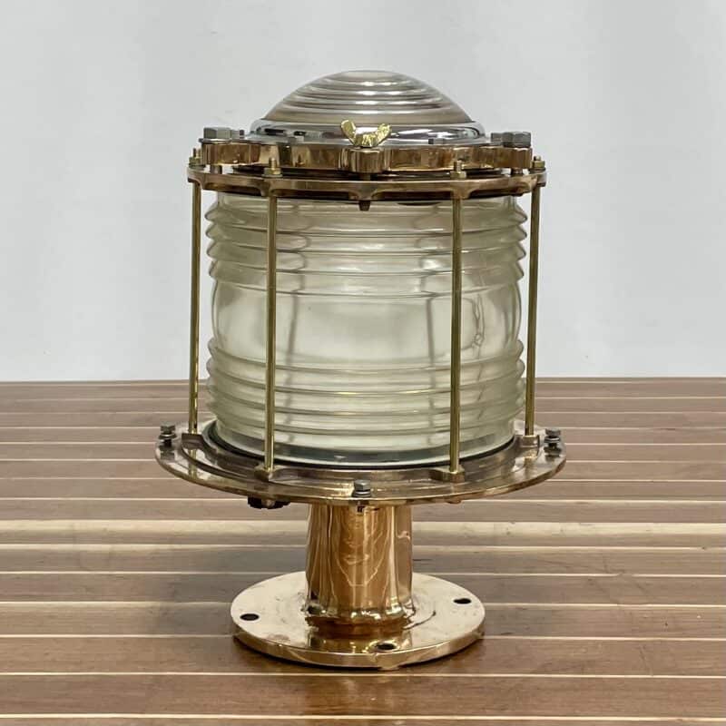 Vintage Concentric Circle Brass and Aluminum Masthead Piling Light