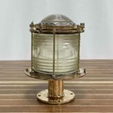 side view Vintage Concentric Circle Brass and Aluminum Masthead Piling Light
