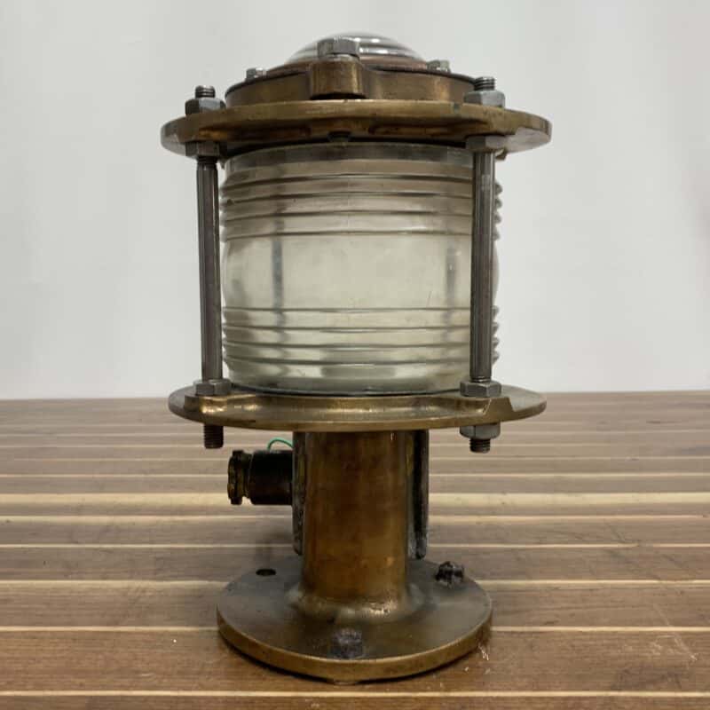 Vintage Concentric Circle Bronze Masthead Piling Light-front