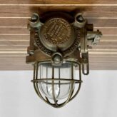 Vintage Kokosha Brass Flameproof Ceiling Light