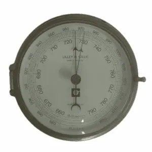 Vintage Lilley & Gillie Aneroid Barometer - white background