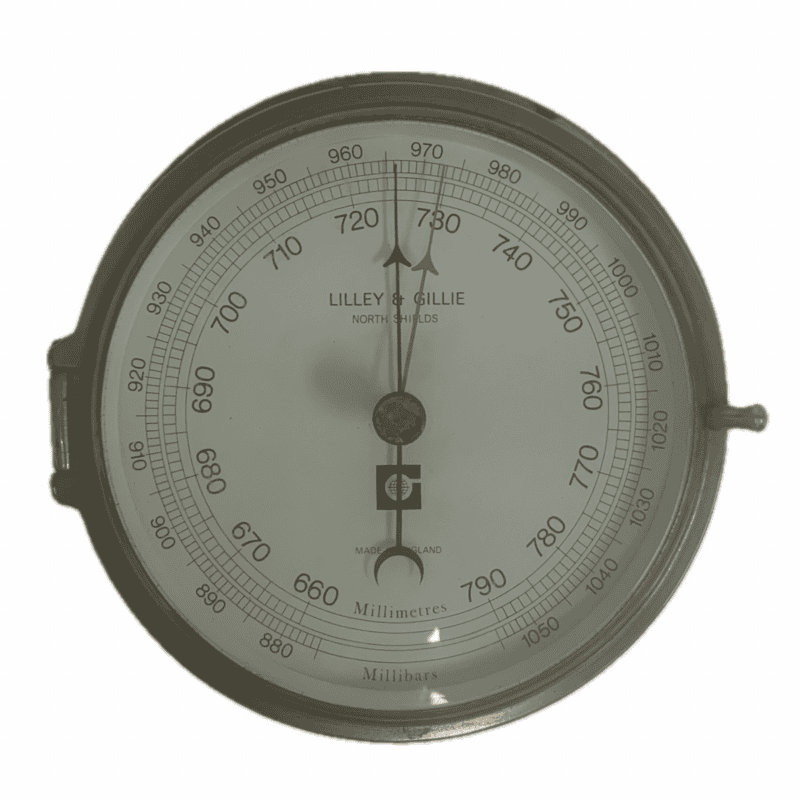 Vintage Lilley & Gillie Aneroid Barometer - white background