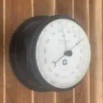 Vintage Lilley & Gillie Black Aneroid Barometer- on wall