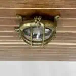 Vintage Round Mini Cross Bar Brass Ceiling Light