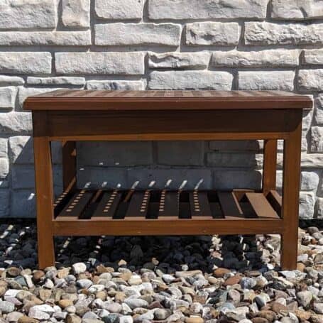 Wood Grate Coffee Table 19 Inch Tall 04 Wood Grate Coffee Table - Side Profile